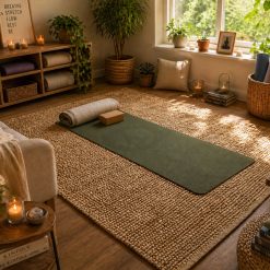 Baked Earth Natural Banana Fibre Textured Rug
