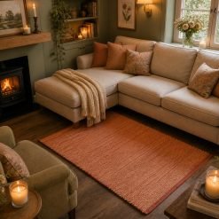 Braided Spice Natural Jute Fibre Terracotta Eco-Friendly Rug