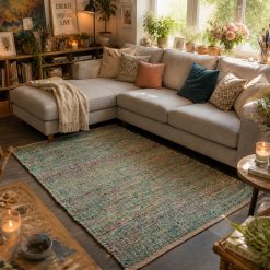 Painted Fleck Natural Jute Colourful Eco-Friendly Rug