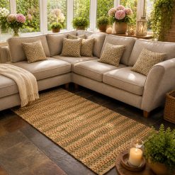 Threaded Pistachio Eco-Friendly Natural Banana Fibre Rug